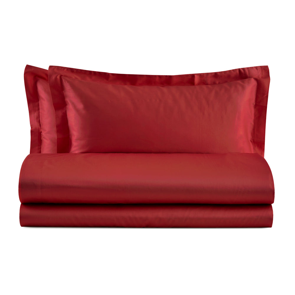 Baldiflex completo letto in raso con lenzuola e federe bordeaux