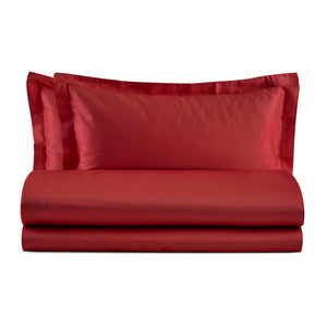 Baldiflex completo letto in raso con lenzuola e federe bordeaux