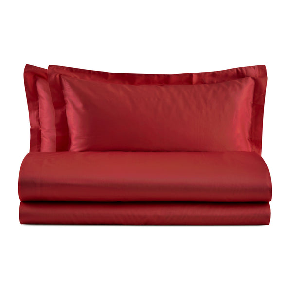 Baldiflex completo letto in raso con lenzuola e federe bordeaux