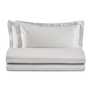 Baldiflex completo letto in raso con lenzuola e federe grigio chiaro