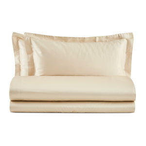 Baldiflex completo letto in raso con lenzuola e federe sabbia