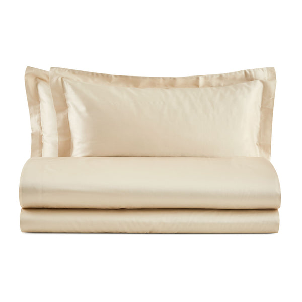 Baldiflex completo letto in raso con lenzuola e federe sabbia