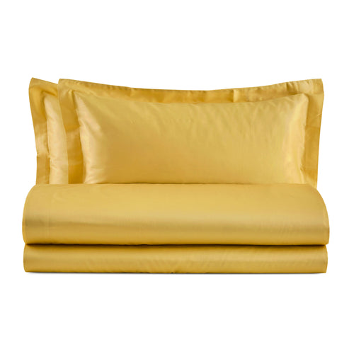 Baldiflex completo letto in raso con lenzuola e federe senape