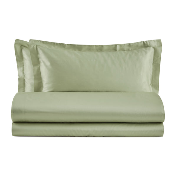 Baldiflex completo letto in raso con lenzuola e federe verde