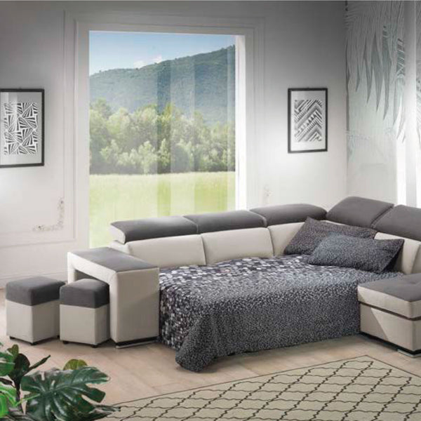 Baldiflex divano letto angolare con penisola Ca' del Bosco