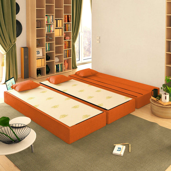 Baldiflex divano letto 3 posti TreTris arancione