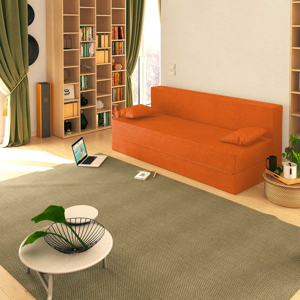 Baldiflex divano letto 3 posti TreTris arancione