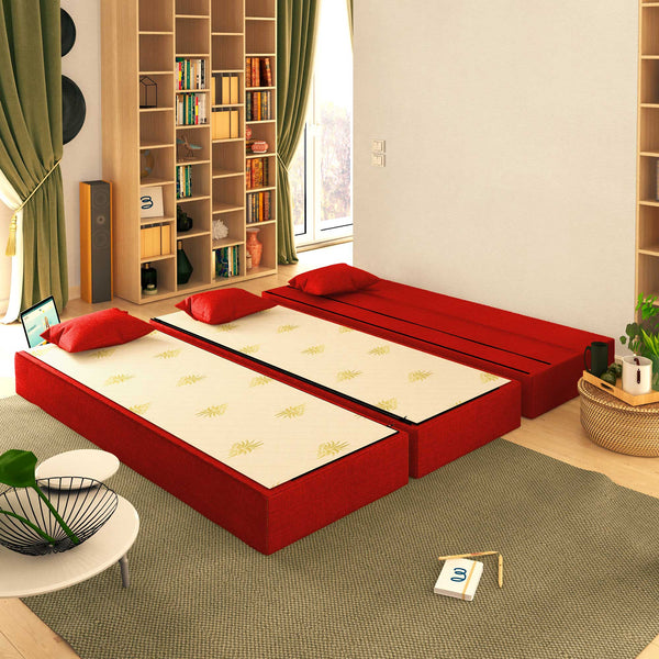 Baldiflex divano letto 3 posti TreTris rosso cardinale