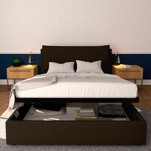  Baldiflex letto contenitore king size in ecopelle sfoderabile Giuliano marrone scuro