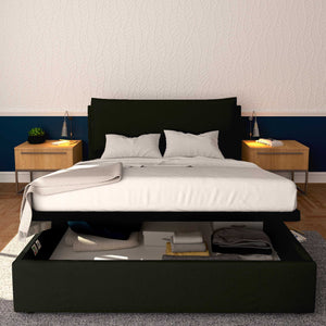  Baldiflex letto contenitore king size in ecopelle sfoderabile Giuliano nero