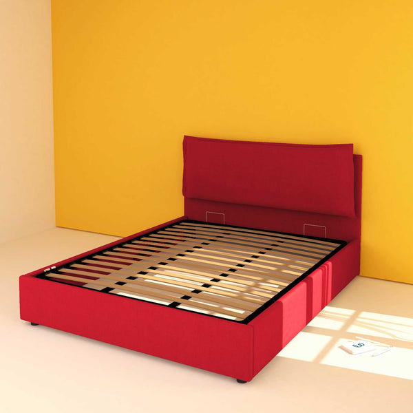 Baldiflex letto contenitore king size in ecopelle sfoderabile Giuliano rosso