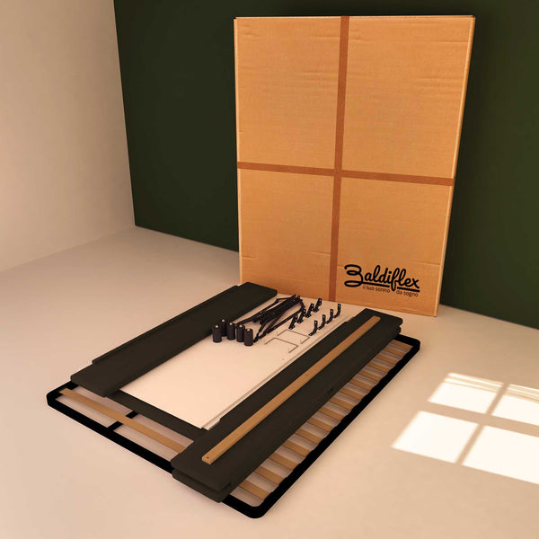 Baldiflex letto contenitore king size in ecopelle sfoderabile Rossano marrone scuro