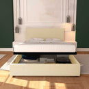 Baldiflex letto contenitore matrimoniale in ecopelle sfoderabile Rossano crema