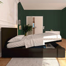 Baldiflex letto contenitore matrimoniale in ecopelle sfoderabile Rossano marrone scuro