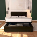 Baldiflex letto contenitore matrimoniale in ecopelle sfoderabile Rossano marrone scuro