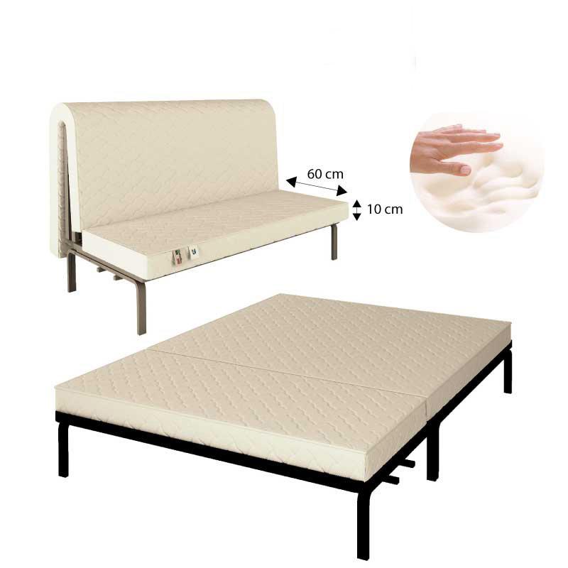 Materasso pieghevole per divano letto memory Baldiflex Brio struttura