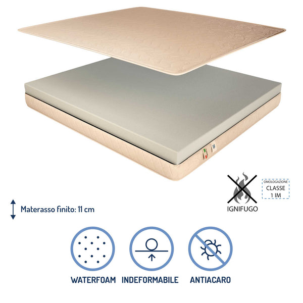Materasso ignifugo in poliuretano alto 11 cm Baldiflex Easy Small composizione