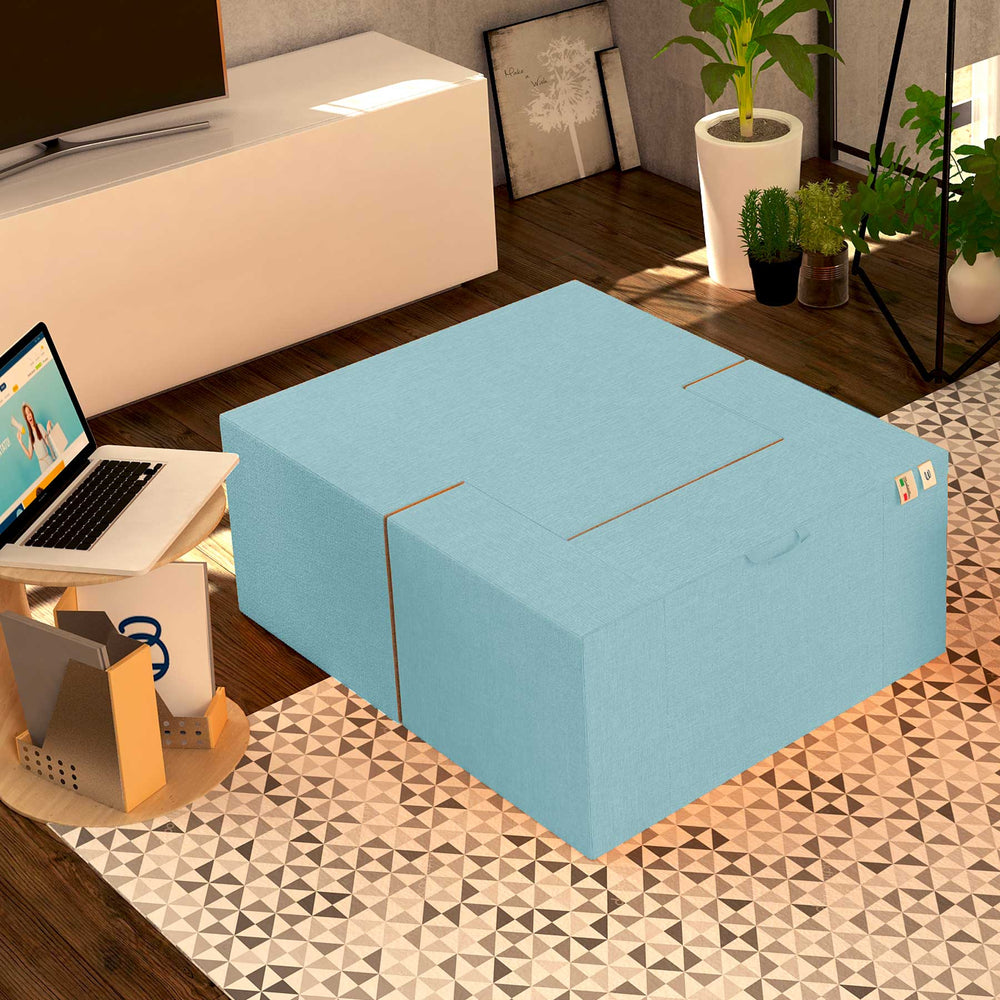 Baldiflex poltrona pouf con poggiapiedi Praticha acquamarina