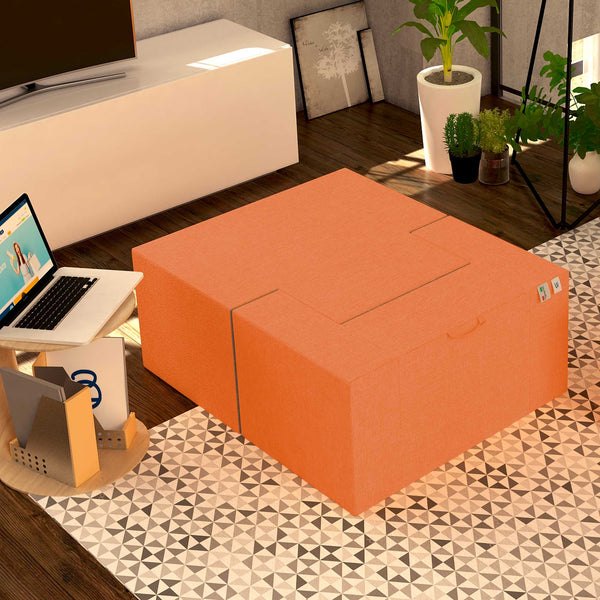 Baldiflex poltrona pouf con poggiapiedi Praticha arancione