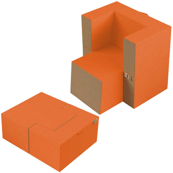 Baldiflex poltrona pouf con poggiapiedi Praticha arancione