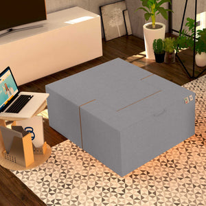 Baldiflex poltrona pouf con poggiapiedi Praticha argento