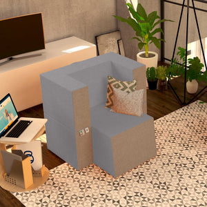 Baldiflex poltrona pouf con poggiapiedi Praticha argento