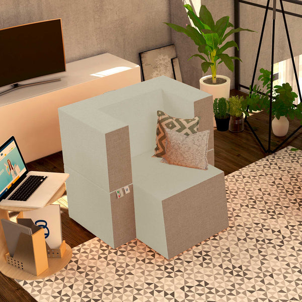 Baldiflex poltrona pouf con poggiapiedi Praticha avorio