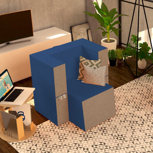 Baldiflex poltrona pouf con poggiapiedi Praticha blu