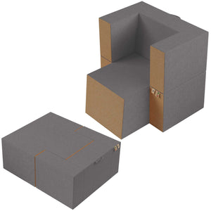 Baldiflex poltrona pouf con poggiapiedi Praticha grigio