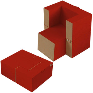 Baldiflex poltrona pouf con poggiapiedi Praticha rosso pompeiano