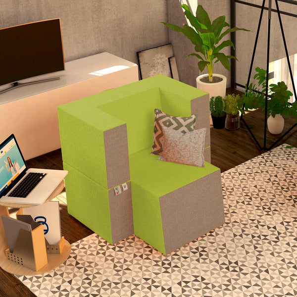 Baldiflex poltrona pouf con poggiapiedi Praticha verde