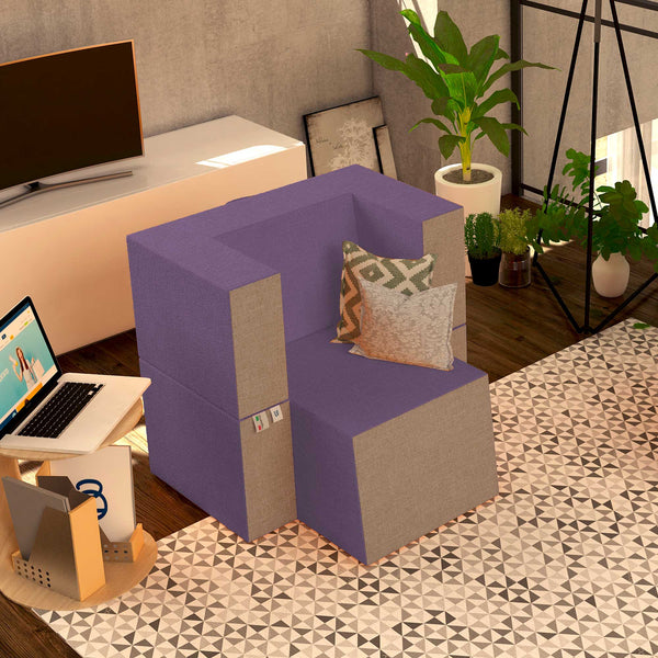 Baldiflex poltrona pouf con poggiapiedi Praticha viola