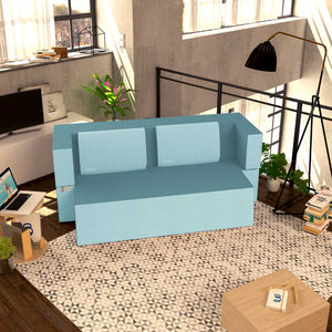 Divanoletto matrimoniale in memory Baldiflex Praticho acquamarina