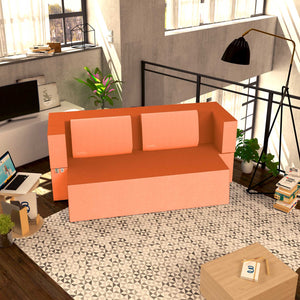 Divanoletto matrimoniale in memory Baldiflex Praticho arancione