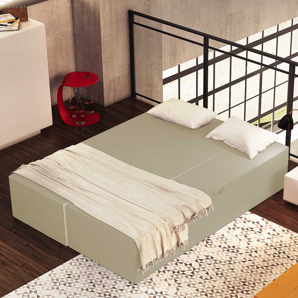 Divanoletto matrimoniale in memory Baldiflex Praticho avorio aperto