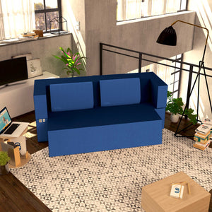 Divanoletto matrimoniale in memory Baldiflex Praticho blu