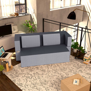 Divanoletto matrimoniale in memory Baldiflex Praticho grigio