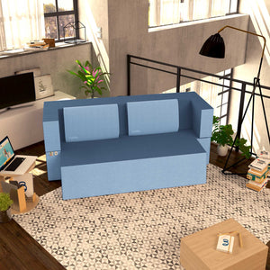 Divanoletto matrimoniale in memory Baldiflex Praticho jeans