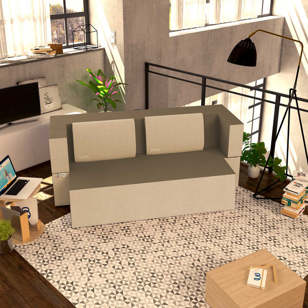 Divanoletto matrimoniale in memory Baldiflex Praticho oro antico