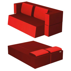 Divanoletto matrimoniale in memory Baldiflex Praticho rosso pompeiano struttura