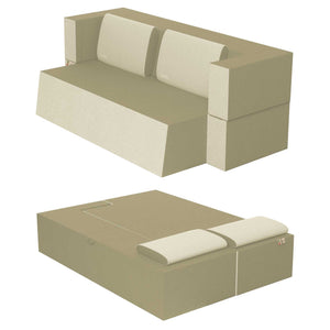 Divanoletto matrimoniale in memory Baldiflex Praticho sabbia struttura