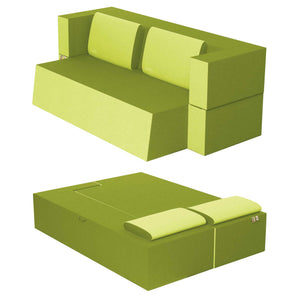 Divanoletto matrimoniale in memory Baldiflex Praticho verde oliva struttura