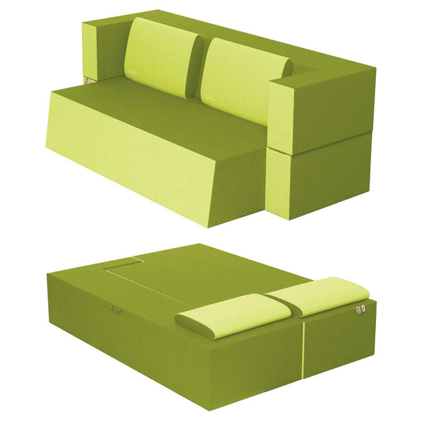 Divanoletto matrimoniale in memory Baldiflex Praticho verde oliva struttura