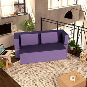 Divanoletto matrimoniale in memory Baldiflex Praticho viola