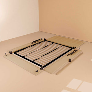 Letto contenitore king size in ecopelle beige Baldiflex Dublino struttura