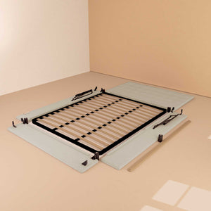 Letto contenitore king size in ecopelle grigio chiaro Baldiflex Dublino struttura