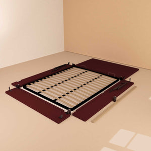 Letto contenitore king size in ecopelle bordeaux Baldiflex Dublino struttura