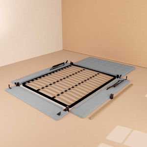 Letto contenitore king size in ecopelle grigio chiaro Baldiflex Dublino struttura