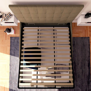 Letto contenitore king size in ecopelle grigio talpa Baldiflex Dublino alto