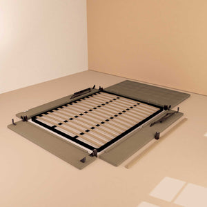 Letto contenitore king size in ecopelle grigio talpa Baldiflex Dublino struttura